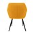 Set di 2 sedie da pranzo con schienale e braccioli in velluto giallo senape con gambe in metallo design ML