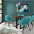 Eetkamerstoelen met rugleuning en armleuningen Set van 2 Turquoise fluwelen bekleding met metalen poten ML-Design