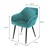 Eetkamerstoelen met rugleuning en armleuningen Set van 2 Turquoise fluwelen bekleding met metalen poten ML-Design