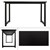 ML-Design biurko czarne, 120x60x75 cm, aud MDF i metal malowany proszkowo