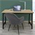 ML-Design desk oak-black, 120x60x75 cm, made of MDF and metal powder-coated