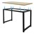 ML-Design de mesa de carvalho-negro, 120x60x75 cm, feito de MDF e revestido a pó metálico