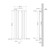 Fürdoszobai radiátor Flat tükörrel és univerzális csatlakozószett 45x120 cm Fehér ML-Design