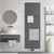 Badkamerradiator 1800x604 mm antraciet met universele aansluitset incl. 2x handdoekrek ML design