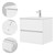 Set di mobili da bagno a 2 pezzi con mobiletto e lavabo in MDF bianco design MLF