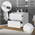 Conjunto de móveis de casa de banho de 2 peças com móvel e lavatório em MDF branco design ML