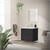 Juego de muebles de baño de 2 piezas con armario bajo y lavabo gris en MDF ML-Design