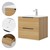 Bathroom furniture set 2-piece with vanity unit and washbasin brown in MDF ML-Design