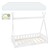 Kinderbett mit Rausfallschutz und Lattenrost inkl. Matratze 70x140 cm Weiß aus Kiefernholz ML-Design