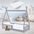 Kinderbett mit Rausfallschutz und Lattenrost inkl. Matratze 70x140 cm Hellgrau aus Kiefernholz ML-Design