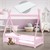 Kinderbett mit Rausfallschutz und Lattenrost inkl. Matratze 70x140 cm Rosa aus Kiefernholz ML-Design