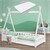 Kinderbett mit Rausfallschutz und Lattenrost inkl. Matratze 80x160 cm Weiß aus Kiefernholz ML-Design