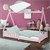 Kinderbett mit Rausfallschutz und Lattenrost inkl. Matratze 90x200 cm Rosa aus Kiefernholz ML-Design