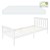 Cadre de lit avec sommier à lattes 90x200 cm blanc en pin ML-Design