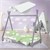 Kinderbett Tipi mit Lattenrost und Matratze 80x160 cm Hellgrau aus Kiefernholz ML-Design