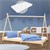 Kinderbett Tipi mit Lattenrost 90x200 cm Natur aus Kiefernholz inkl. Matratze ML-Design