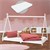 Kinderbett Tipi mit Lattenrost 90x200 cm Weiß aus Kiefernholz inkl. Matratze ML-Design