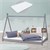 Kinderbett Tipi mit Lattenrost 90x200 cm Hellgrau aus Kiefernholz inkl. Matratze ML-Design
