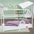 Kinderbett mit Dach und Lattenrost 90x200 cm Weiß aus Kiefernholz inkl. Matratze ML-Design