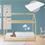 Kinderbett mit Dach und Lattenrost inkl. Matratze 70x140 cm Natur aus Kiefernholz ML-Design