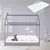 Kinderbett mit Dach und Lattenrost inkl. Matratze 70x140 cm Hellgrau aus Kiefernholz ML-Design