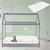 Kinderbett mit Dach und Lattenrost inkl. Matratze 80x160 cm Hellgrau aus Kiefernholz ML-Design