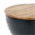 WOMO-DESIGN Mesa de centro negra, Ø 61x39 cm, metal y madera de mango