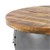 Mesa de tambor de metal con tapa de madera maciza de mango