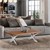 Sohvapöytä ruskea/hopea 110x70 cm akaasiapuu ja metallirunko X-feet WOMO-Design