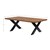 Tavolino WOMO-DESIGN marrone/nero, 110x70 cm, legno di acacia con struttura in metallo X-feet