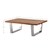 Tavolino WOMO-DESIGN naturale/argento, 110x70 cm, legno di acacia con struttura in metallo