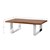WOMO-DESIGN coffee table natural/silver, 110x60 cm, acacia wood with metal frame