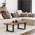 WOMO-DESIGN coffee table natural/black, 110x60 cm, acacia wood with metal frame