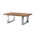 WOMO-DESIGN coffee table brown/silver, 110x60 cm, acacia wood with metal frame