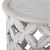 WOMO-DESIGN Table d'appoint Bergamo, sculptée à la main, blanche, Ø 45x55 cm, en bois massif de manguier