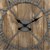 WOMO-DESIGN Wall clock round, Ø 76 x 5 cm, grey/oak colour, made of iron and mango wood