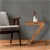 WOMO-DESIGN mesa lateral castanha em forma de Z, 45x30x60 cm, feita de madeira maciça de acácia