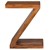 WOMO-DESIGN side table Z-shape brown, 45x30x60 cm, made of solid acacia wood