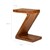 WOMO-DESIGN side table Z-shape brown, 45x30x60 cm, made of solid acacia wood
