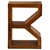 WOMO-DESIGN bijzettafel B-vorm bruin, 45x30x60 cm, gemaakt van massief acaciahout