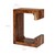 Mesa auxiliar WOMO-DESIGN en forma de C marrón, 45x30x60 cm, de madera de acacia maciza