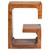 WOMO-DESIGN side table G-Form brown, 45x30x60 cm, made of solid acacia wood