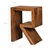 Mesa auxiliar WOMO-DESIGN en forma de R marrón, 45x30x60 cm, de madera de acacia maciza
