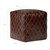 WOMO-DESIGN Sgabello a seduta quadrata marrone, 40x40x40 cm, in pelle con imbottitura in cotone
