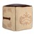 WOMO-DESIGN Square stool beige/brown, 45x45x45 cm, made of real leather/sailcloth with cotton filling