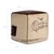 WOMO-DESIGN Square stool beige/brown, 45x45x47 cm, made of real leather/sailcloth with cotton filling