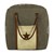 Skammel firkantet 45 cm oliven/brun ægte læder/sejldug med bomuldsfyld WOMO-Design