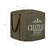 Pall fyrkantig 45 cm oliv/brun av äkta läder/segeltyg med bomullsfyllning WOMO-Design