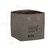 WOMO-DESIGN Square stool grey/brown, 45x45x45 cm, made of real leather/sailcloth with cotton filling