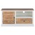 Planche basse TV naturel/blanc, 110x35x57 cm, avec tiroir et armoire, en bois de manguier